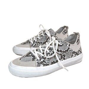 Zara Sneakers Womens 7 Snakeskin Print Faux Leather + Suede Casual Sneakers